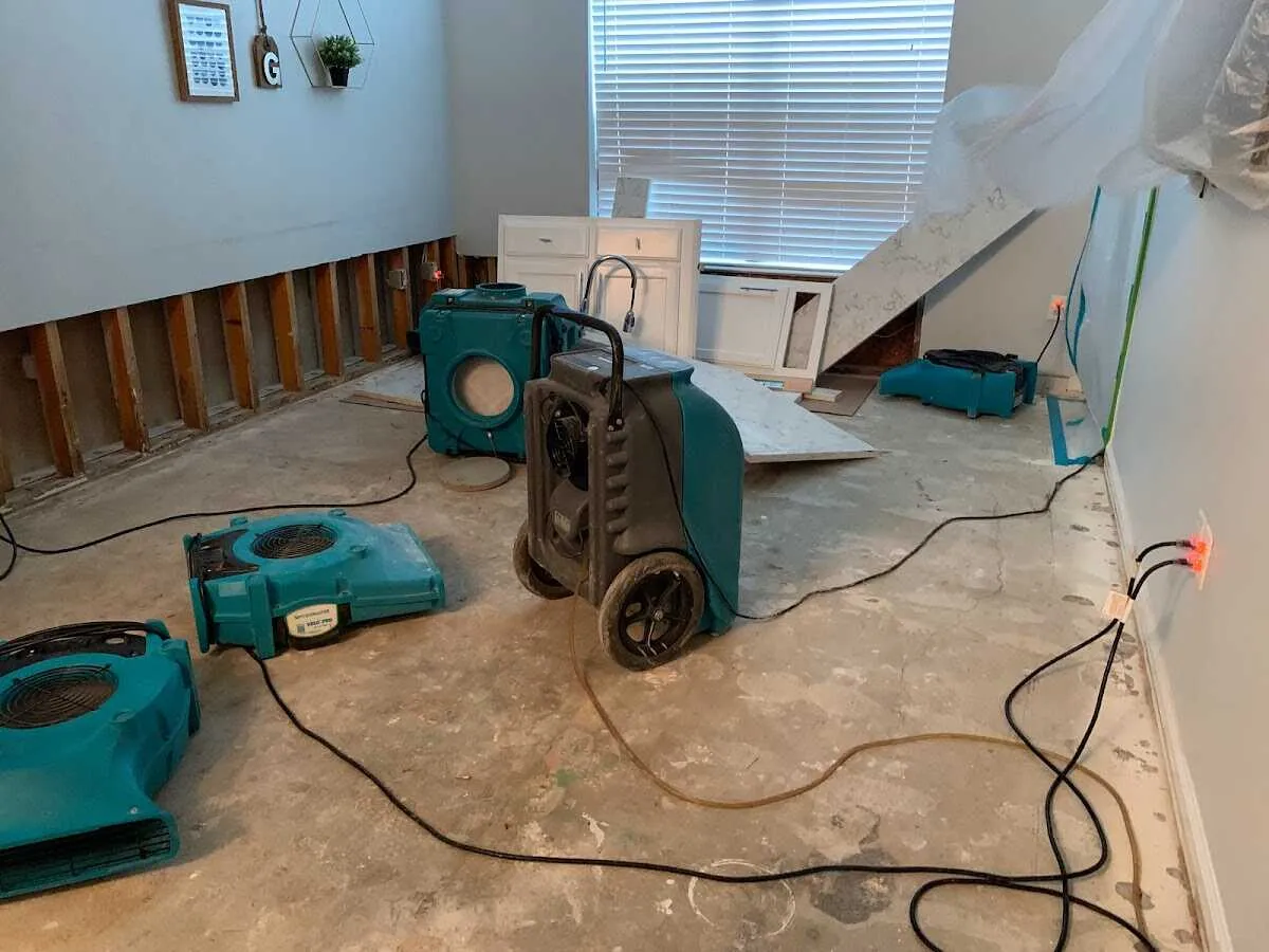 Dehumidifier in flood-cut room for Water Extraction & Removal in Simsbury